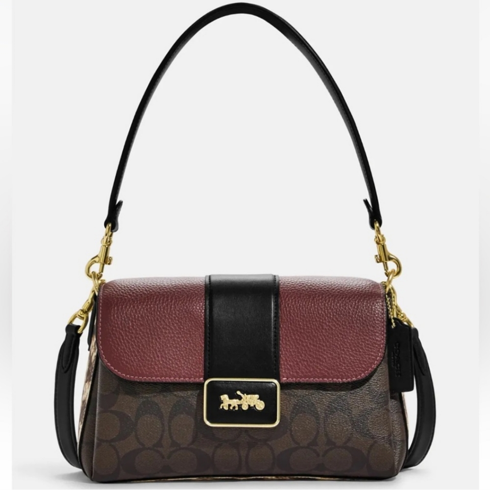 NWT Coach Grace Shoulder Bag In Signature Canvas